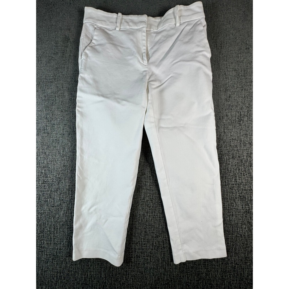 Loft White Riviera Slim Curvy Pants Womens Size 6 Petite Ankle Trousers